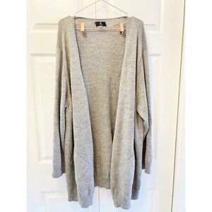 Tumi Alpaca Oversized Open Cardigan Heathered Gray Size‎ XL Peru